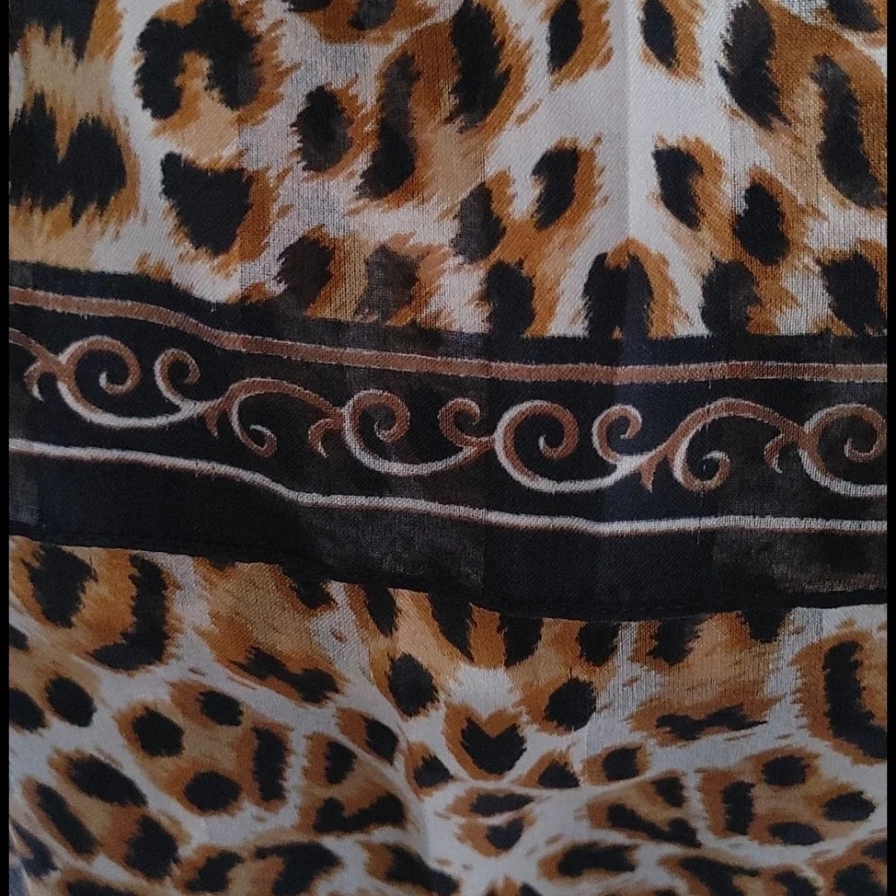 Animal Print Silk Like Scarf